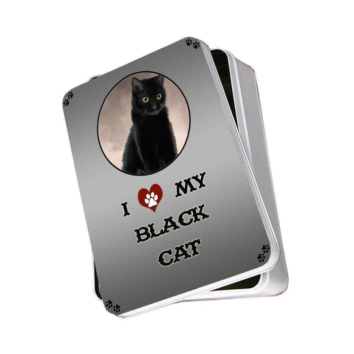 I Love My Black Cat Photo Storage Tin