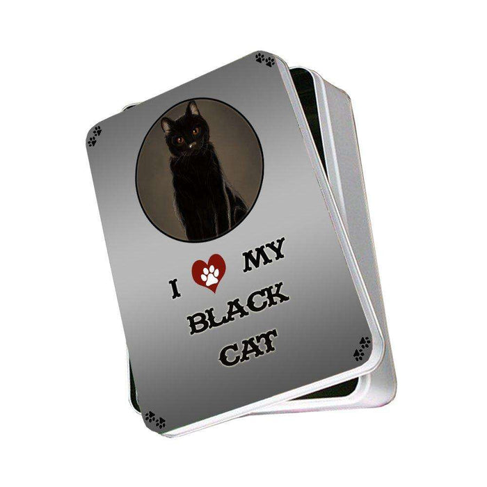 I Love My Black Cat Photo Storage Tin