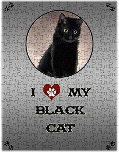 I Love My Black Cat Puzzle with Photo Tin