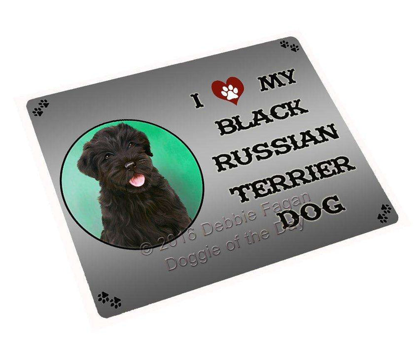 I Love My Black Russian Terrier Dog Art Portrait Print Woven Throw Sherpa Plush Fleece Blanket