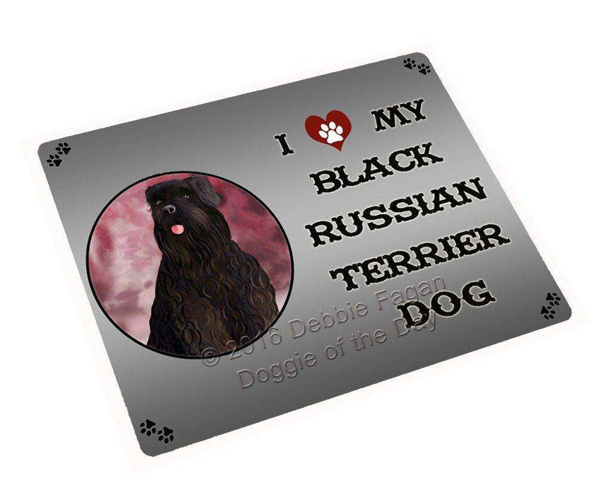 I Love My Black Russian Terrier Dog Art Portrait Print Woven Throw Sherpa Plush Fleece Blanket