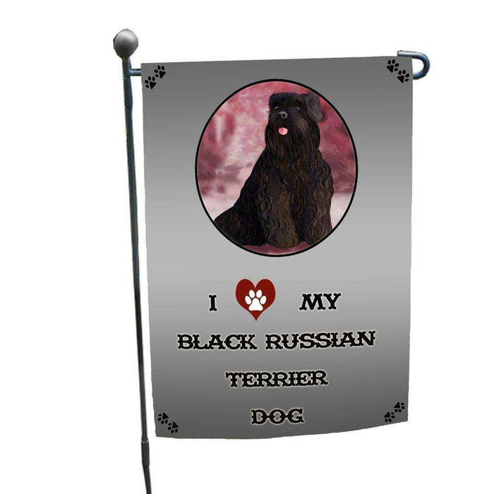 I Love My Black Russian Terrier Dog Garden Flag