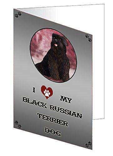 I Love My Black Russian Terrier Dog Handmade Artwork Assorted Pets Greeting Cards and Note Cards with Envelopes for All Occasions and Holiday Seasons