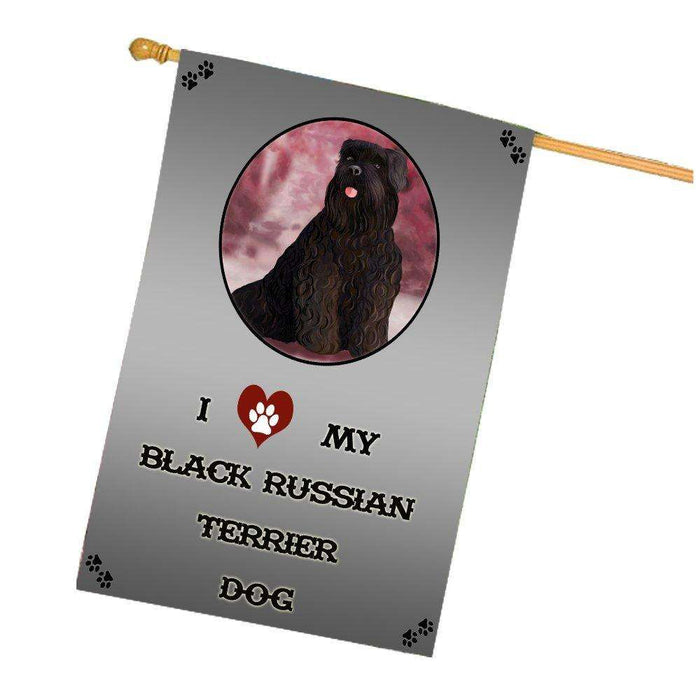 I Love My Black Russian Terrier Dog House Flag