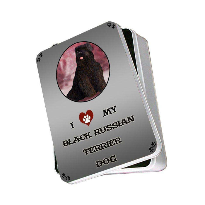 I Love My Black Russian Terrier Dog Photo Storage Tin