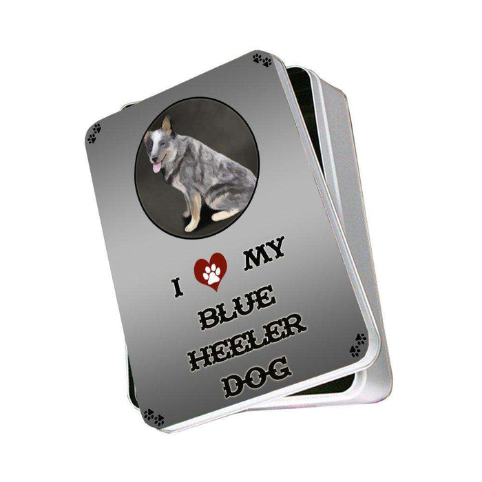 I Love My Blue Heeler Dog Photo Storage Tin