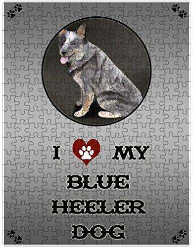 I Love My Blue Heeler Dog Puzzle with Photo Tin
