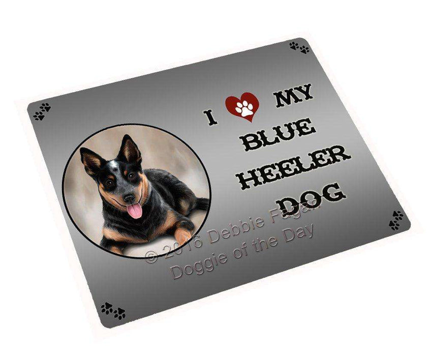 I Love My Blue Heeler Dog Tempered Cutting Board