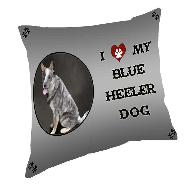I Love My Blue Heeler Dog Throw Pillow
