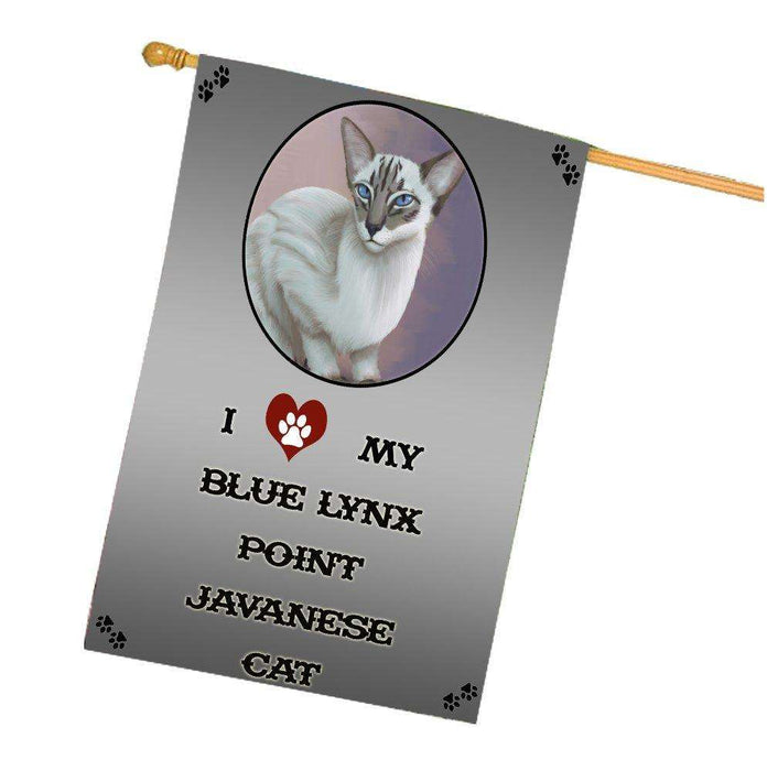 I Love My Blue Lynx Point Javanese Cat House Flag