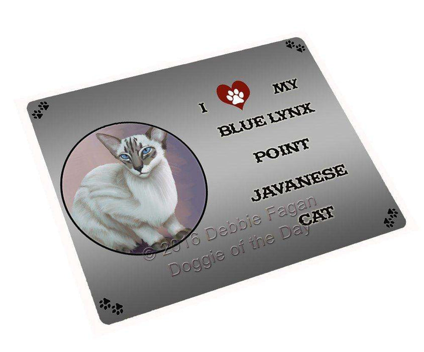 I Love My Blue Lynx Point Javanese Cat Tempered Cutting Board