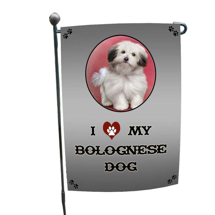 I Love My Bolognese Dog Garden Flag