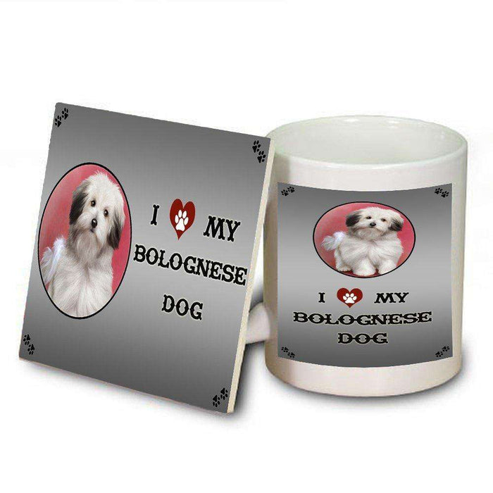 I Love My Bolognese Dog Mug and Coaster Set