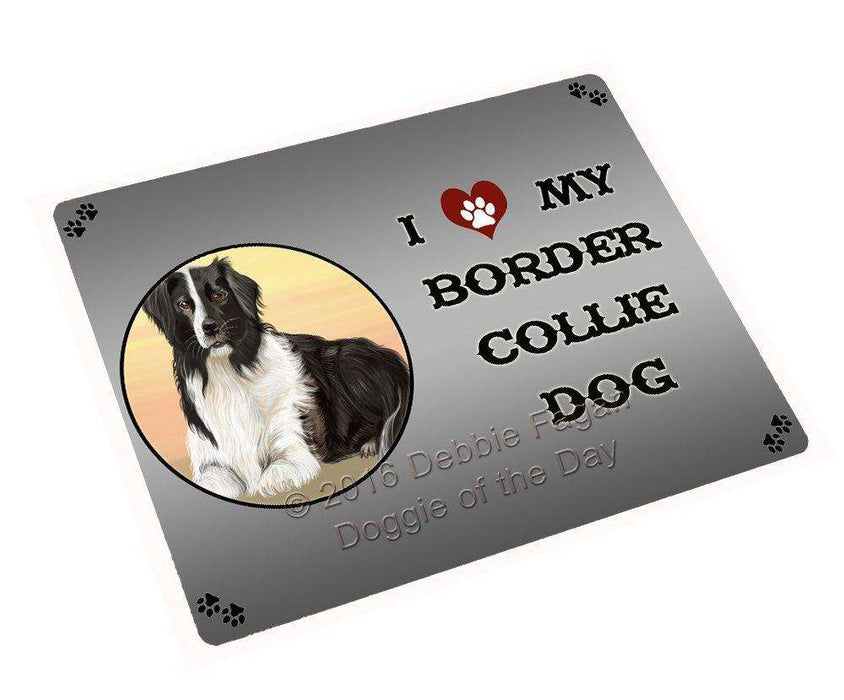 I Love My Border Collie Dog Art Portrait Print Woven Throw Sherpa Plush Fleece Blanket