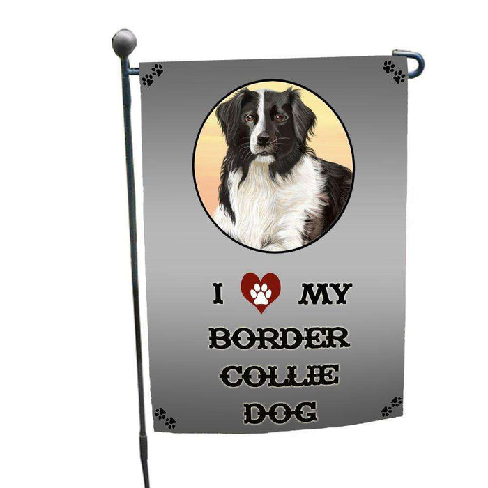 I Love My Border Collie Dog Garden Flag