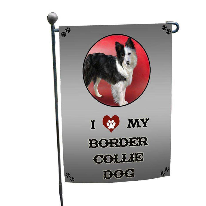 I Love My Border Collie Dog Garden Flag