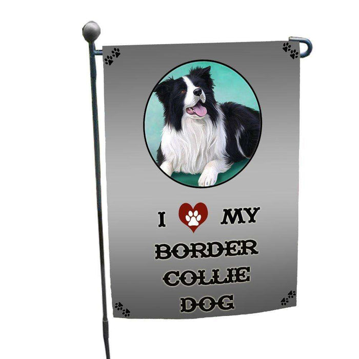 I Love My Border Collie Dog Garden Flag