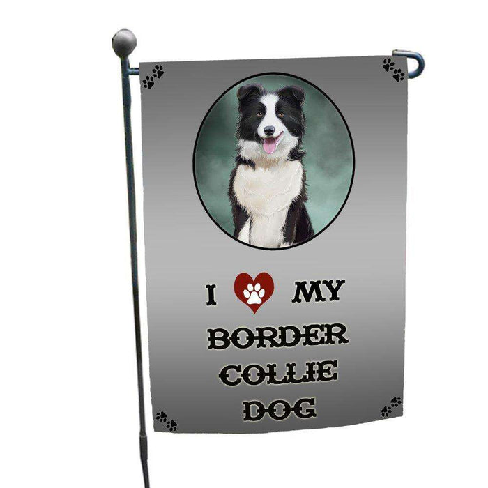 I Love My Border Collie Dog Garden Flag