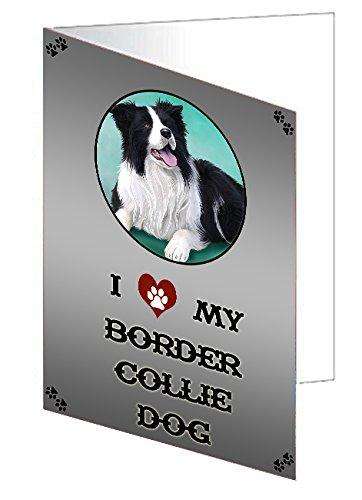 I Love My Border Collie Dog Handmade Artwork Assorted Pets Greeting Cards and Note Cards with Envelopes for All Occasions and Holiday Seasons
