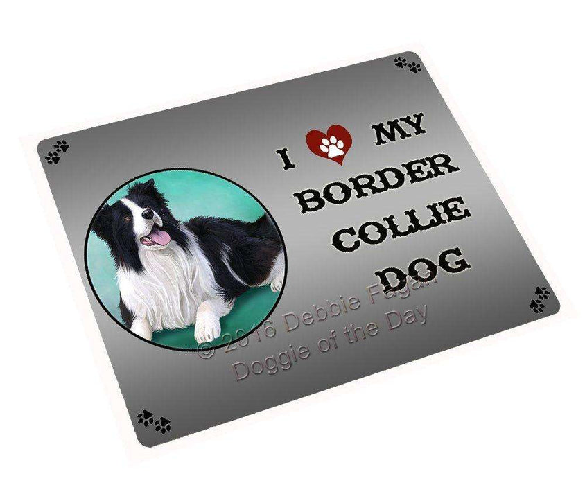 I Love My Border Collie Dog Tempered Cutting Board