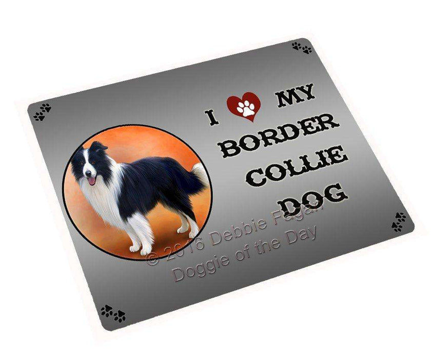 I Love My Border Collie Dog Tempered Cutting Board