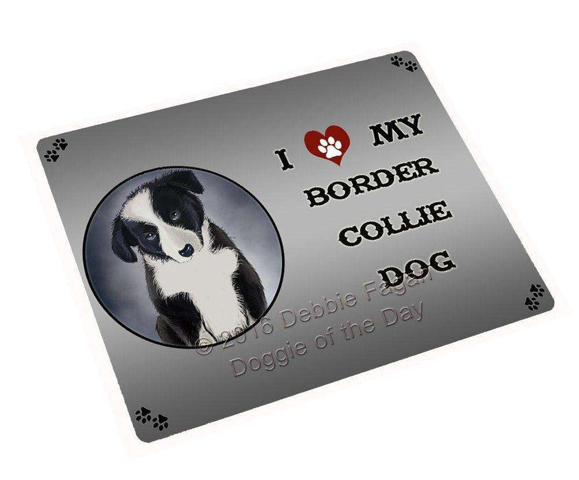 I Love My Border Collie Puppy Dog Tempered Cutting Board