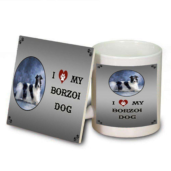 I Love My Borzoi Dog Mug and Coaster Set