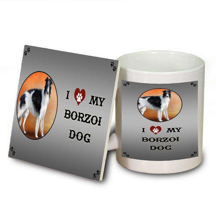 I Love My Borzoi Dog Mug and Coaster Set