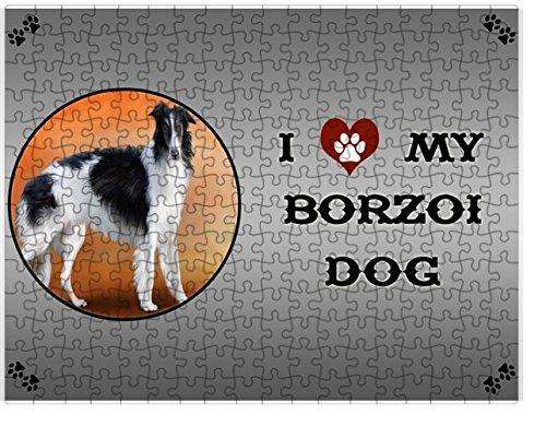 I Love My Borzoi Dog Puzzle with Photo Tin