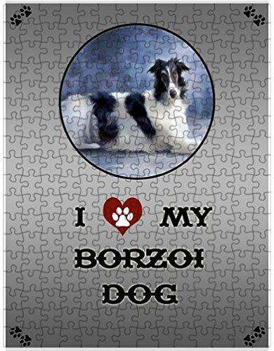 I Love My Borzoi Dog Puzzle with Photo Tin