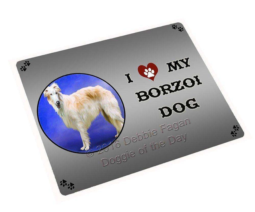 I Love My Borzoi Dog Tempered Cutting Board