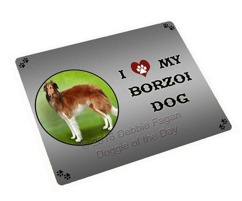 I Love My Borzoi Dog Tempered Cutting Board