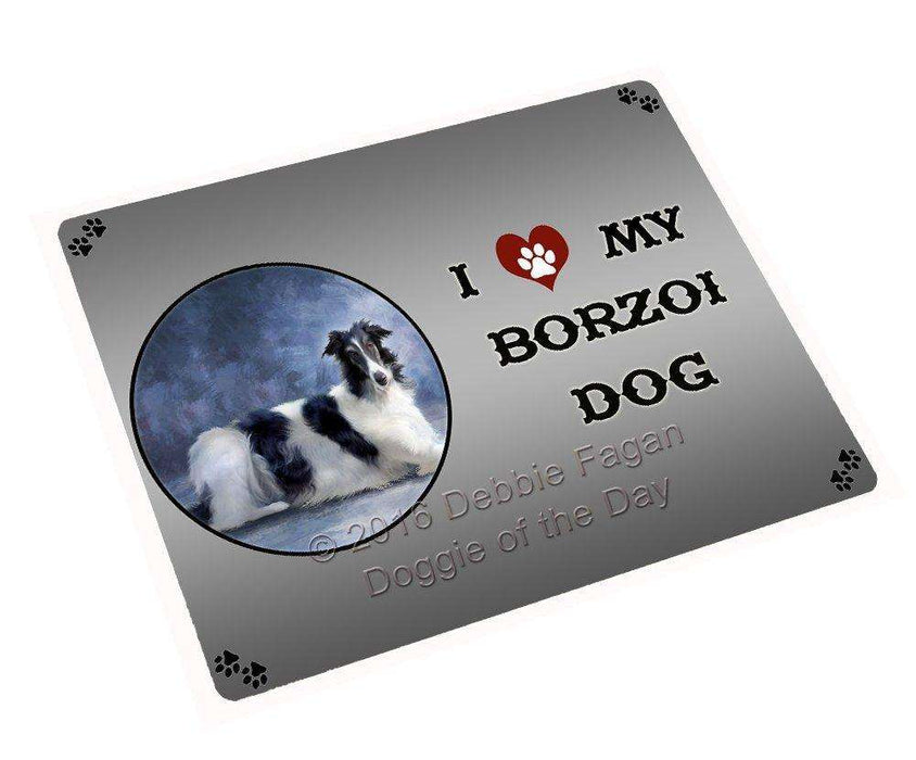 I Love My Borzoi Dog Tempered Cutting Board