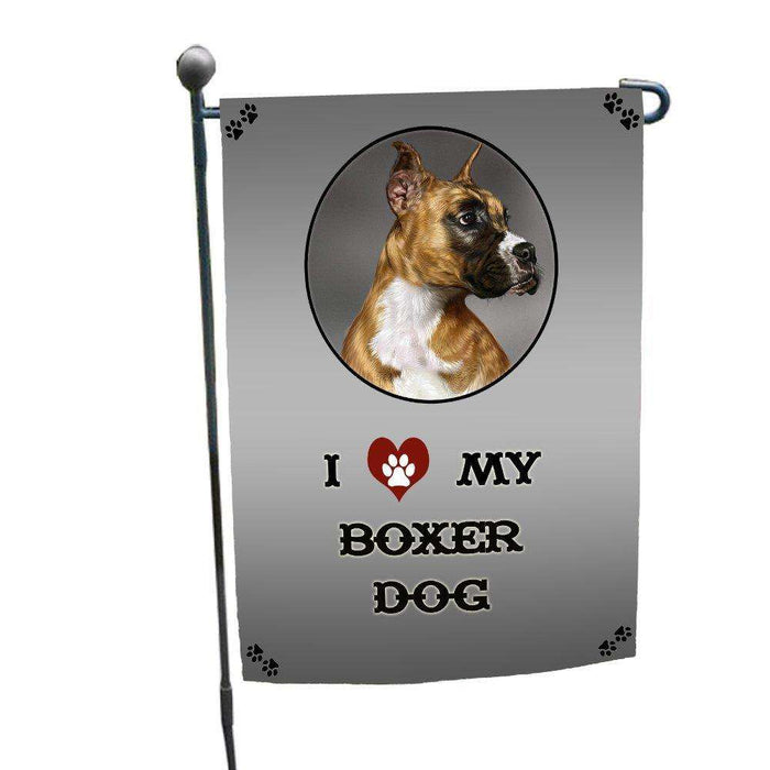 I Love My Boxer Dog Garden Flag