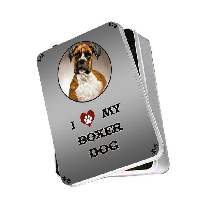 I Love My Boxer Dog Photo Storage Tin