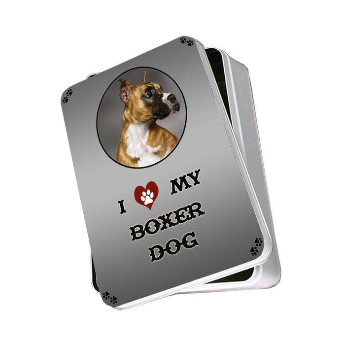 I Love My Boxer Dog Photo Storage Tin