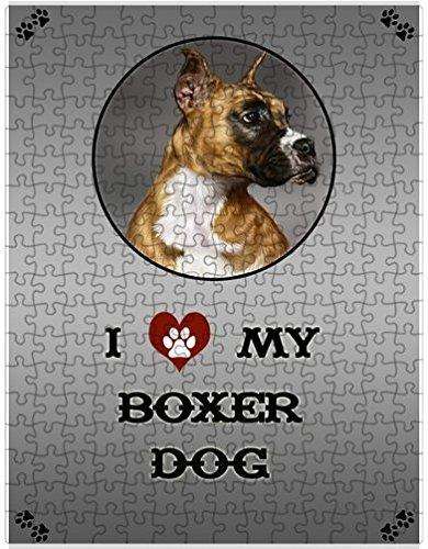I Love My Boxer Dog Puzzle with Photo Tin