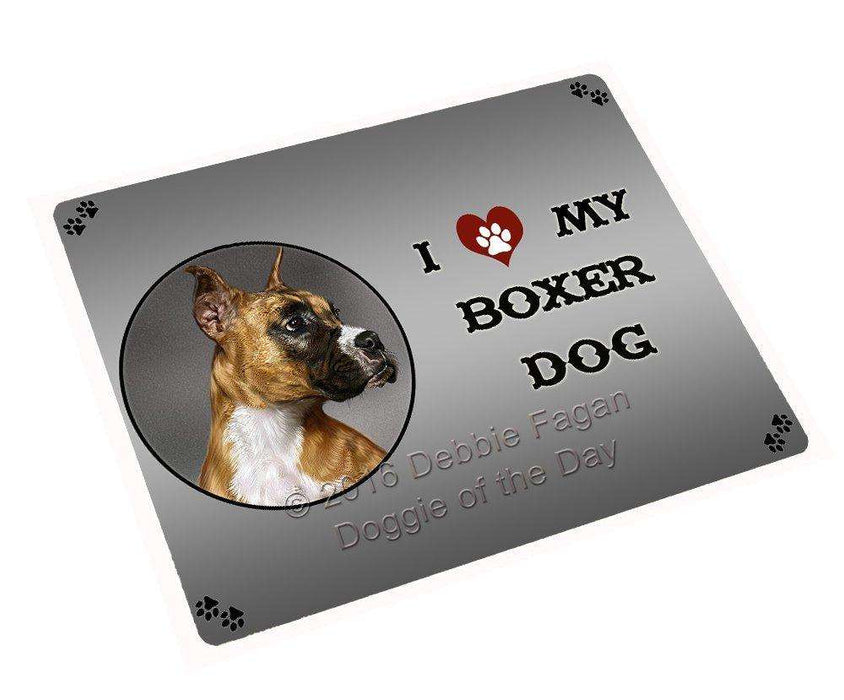 I Love My Boxer Dog Tempered Cutting Board