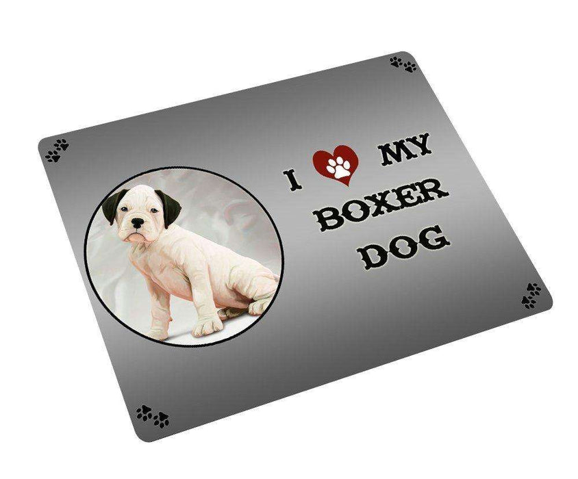 I love My Boxer Dog Tempered Cutting Board