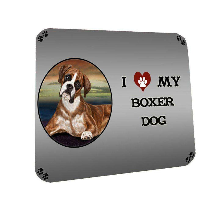 I Love My Boxers Dog Coasters Set of 4