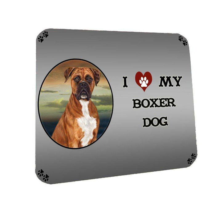 I Love My Boxers Dog Coasters Set of 4