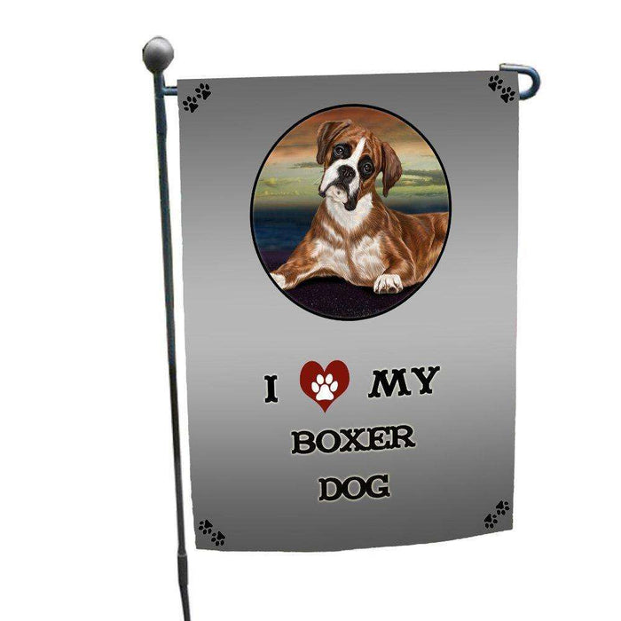 I Love My Boxers Dog Garden Flag