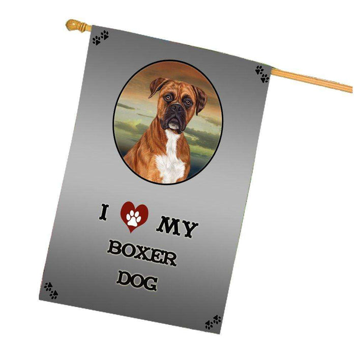 I Love My Boxers Dog House Flag