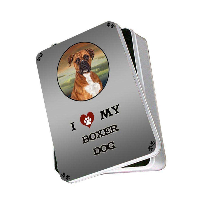 I Love My Boxers Dog Photo Storage Tin