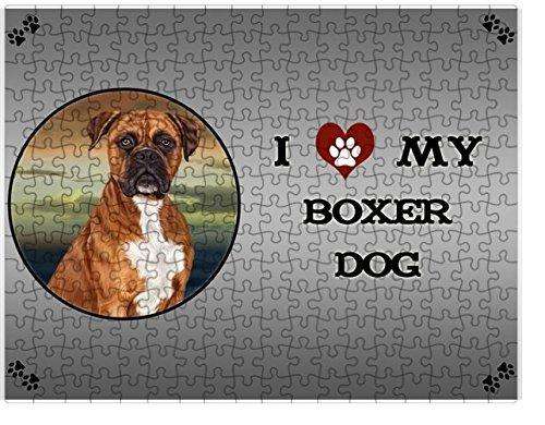 I Love My Boxers Dog Puzzle with Photo Tin