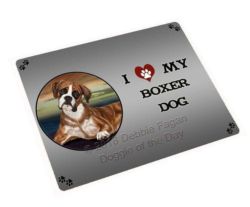 I Love My Boxers Dog Tempered Cutting Board