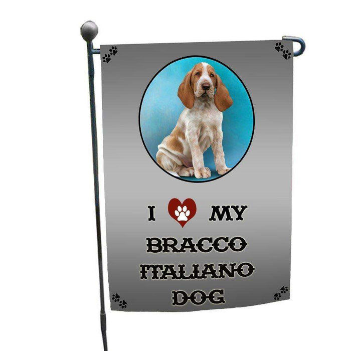 I Love My Bracco Italiano Dog Garden Flag