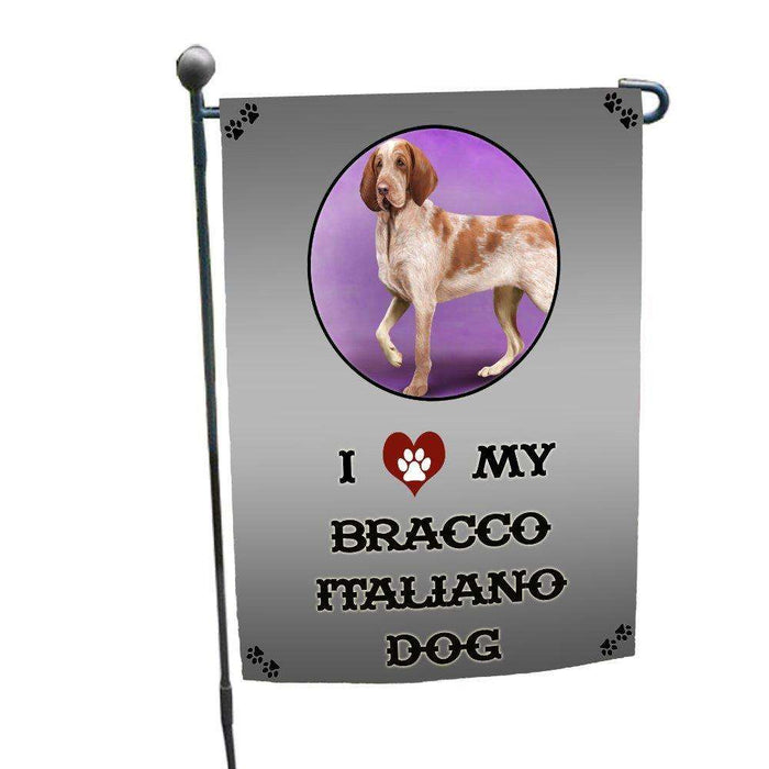 I Love My Bracco Italiano Dog Garden Flag