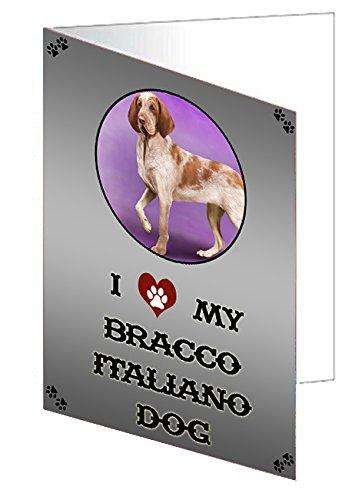 I Love My Bracco Italiano Dog Handmade Artwork Assorted Pets Greeting Cards and Note Cards with Envelopes for All Occasions and Holiday Seasons