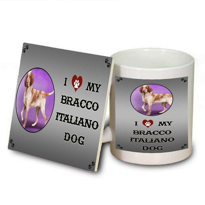 I Love My Bracco Italiano Dog Mug and Coaster Set